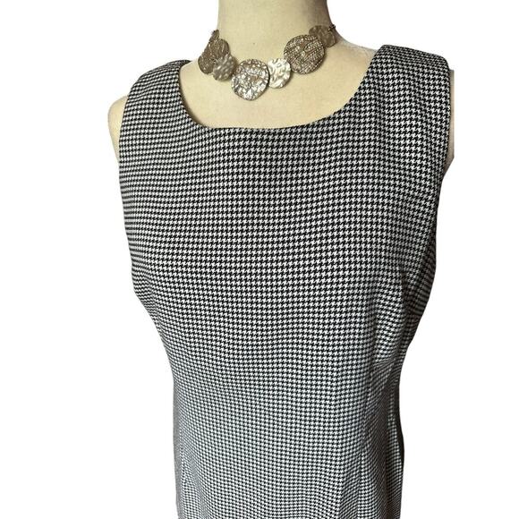 🍁 BUNDLE ONLY 5/$15 - Chadwicks of Boston Houndstooth Black/White Dress - Picture 2 of 6